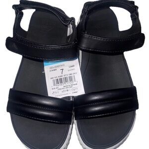 Reef Women's Vista Higher Raya Black/White Platform Sandals CJ6489 Size 7